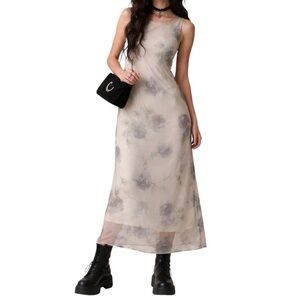 Vtg Y2K Jonathan Martin Cottagecore Soft Grunge Fairy Sleeveless Floral Dress 3